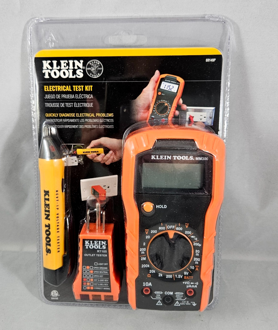 Klein Tools 69149P Electrical Test Kit MM300 NCVT-1P RT105 CAT III 600V New