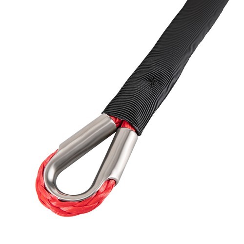 3/8″ x 100ft Synthetic Winch Rope with Hook – 23,809 lbs Breaking Strength