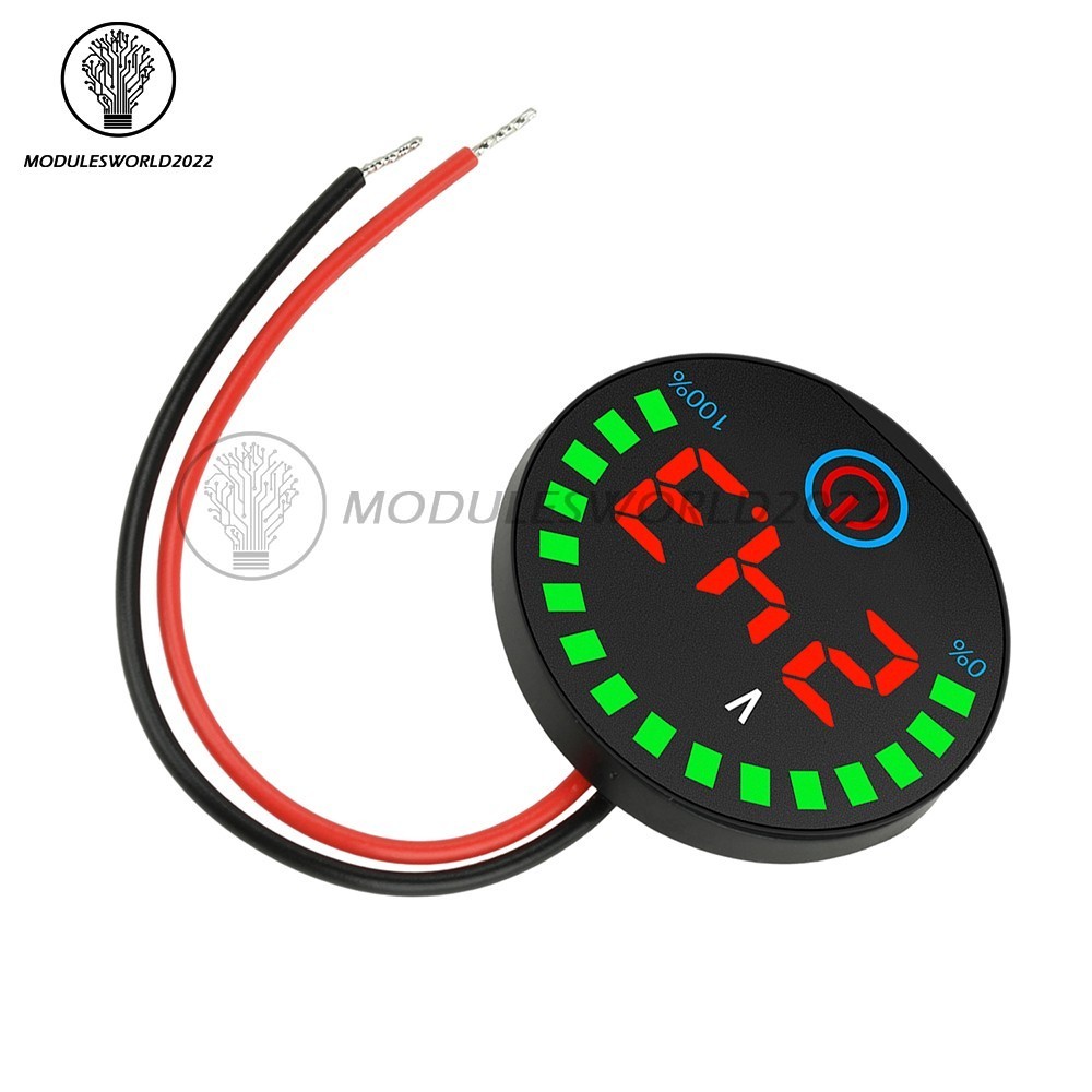 DC7-55V Acid/Li-ion LED Indicator Volt & Battery Level Display Power-Off Memory