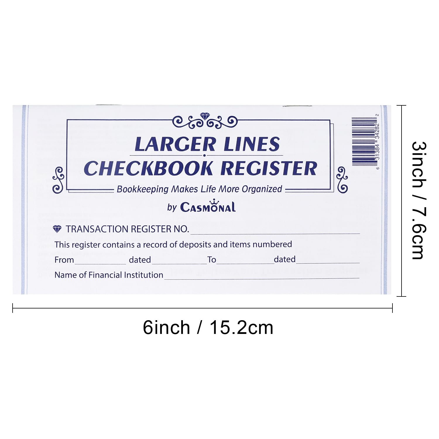 Larger Lines 20 Pack Checkbook Register, Check Registers for Personal Use, Blank