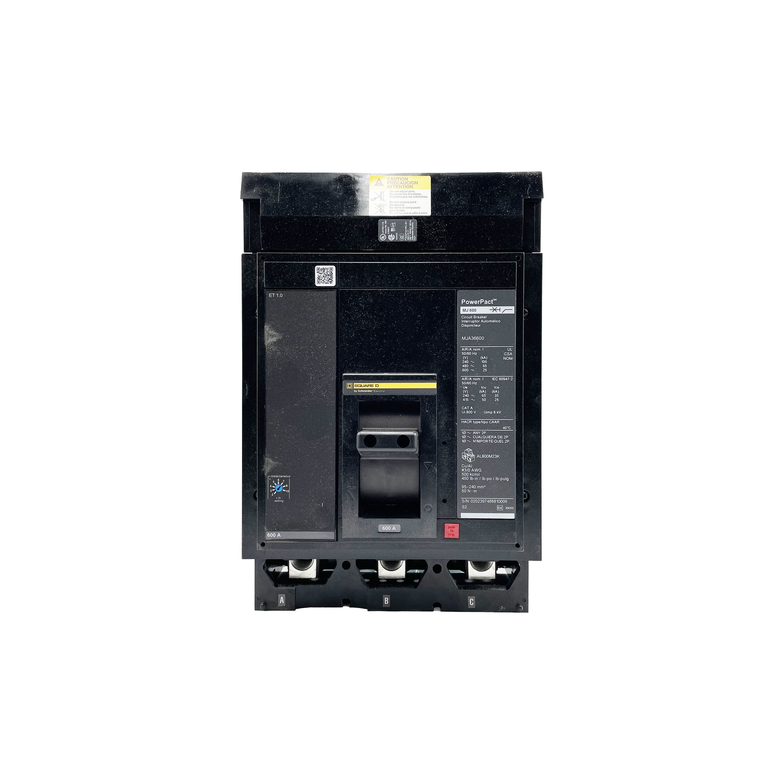 NIB – Square D – MJA36600 – Molded Case Circuit Breaker – 600A, 3-Phases, 600V
