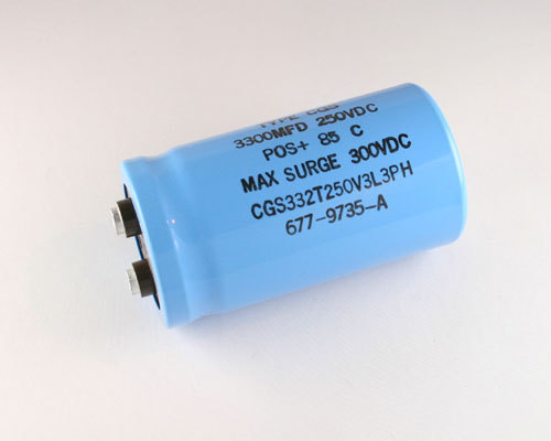 1x 3300uF 250V Large Can Electrolytic Aluminum Capacitor 3300MFD 250VDC 85C 300V