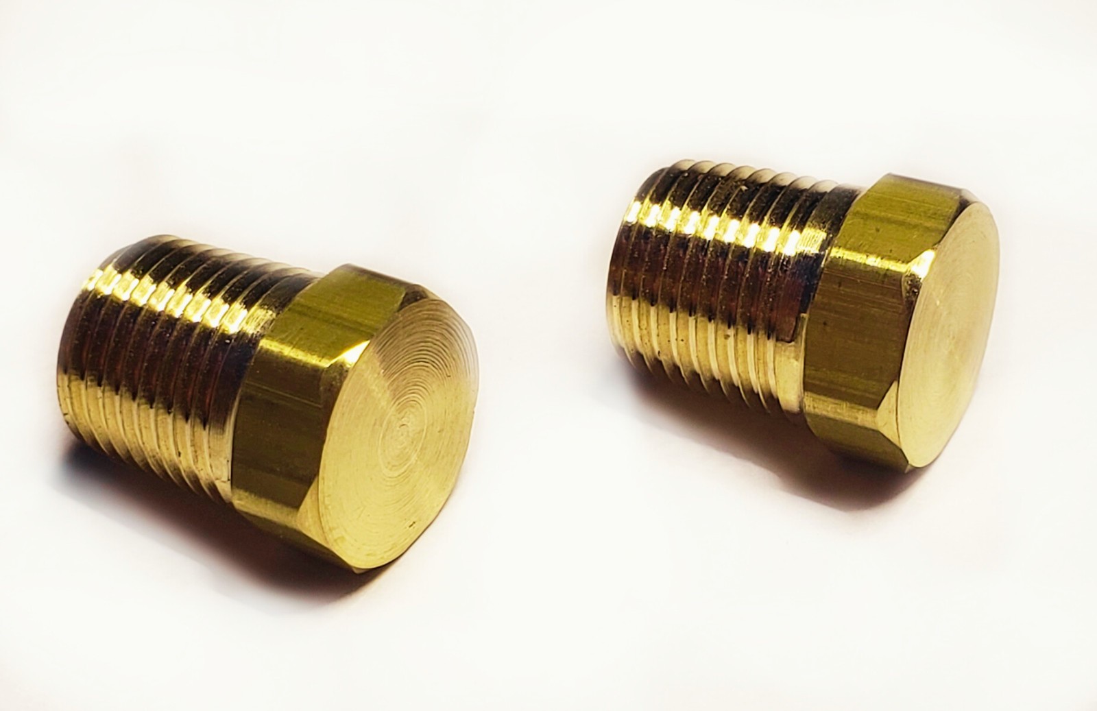 2pcs 1/8 inch male NPT Cored Hex Head Plug Brass Pipe Fitting NPT fuel water air