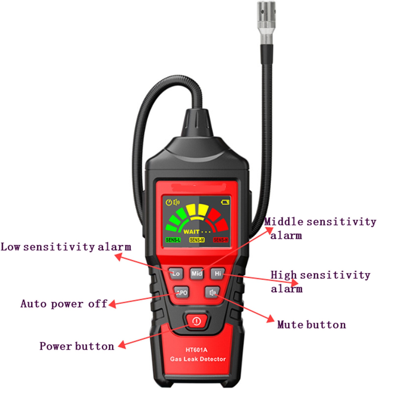 Combustible Natural Gas Propane Leak Detector Portable LCD Tester Visual Leakage