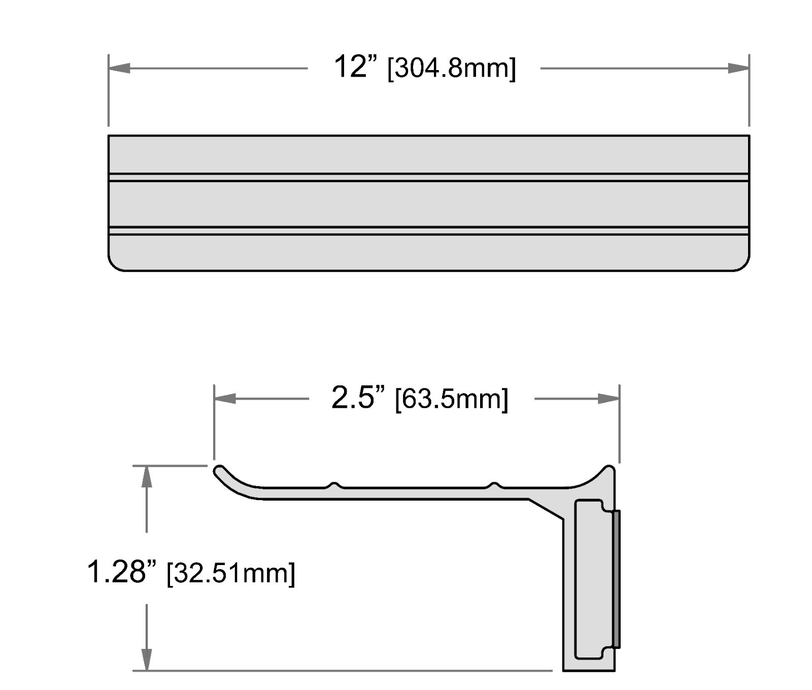 Flash Sale! 12″ GlasMag® Aluminum Magnetic Tray for Glassboards & Whiteboards