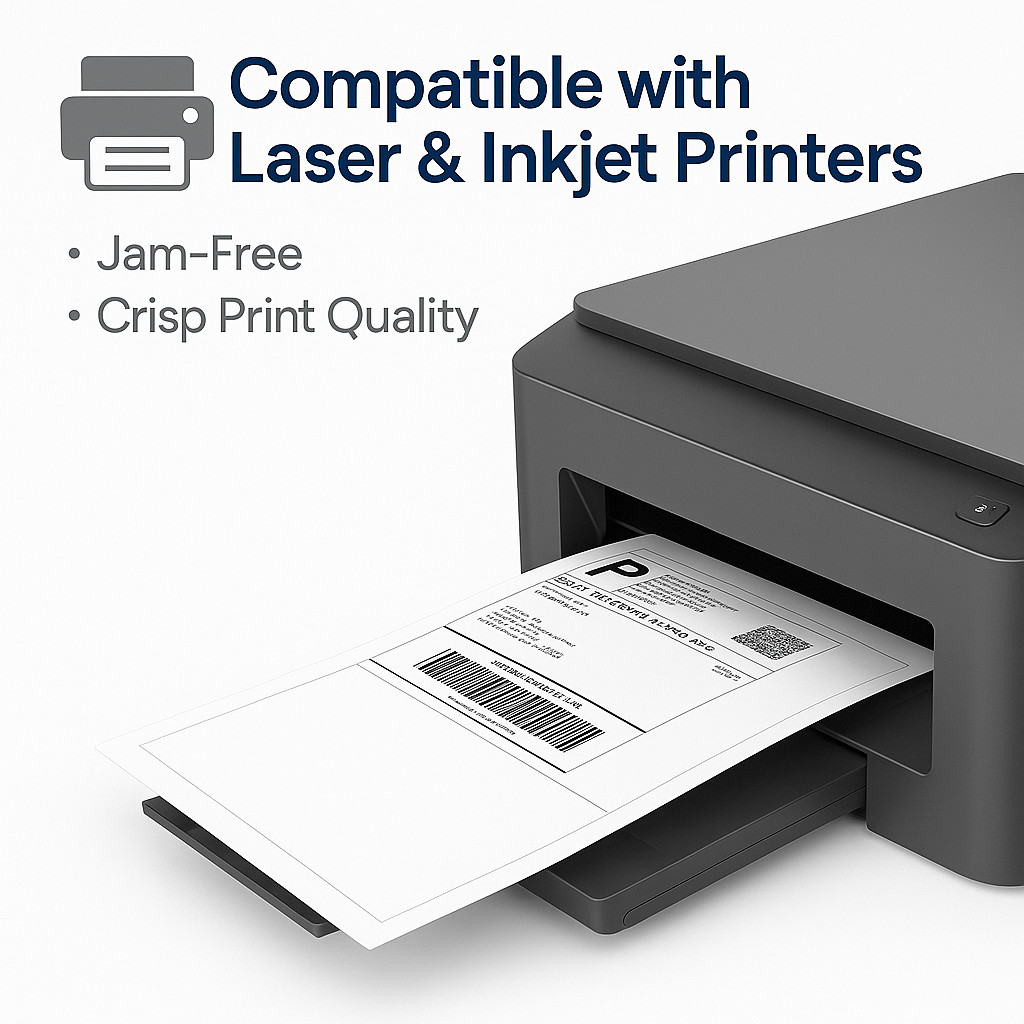 Labels Premium Mailing Shipping 8.5×5.5 Half-Sheet Self Adhesive Laser & Inkjet