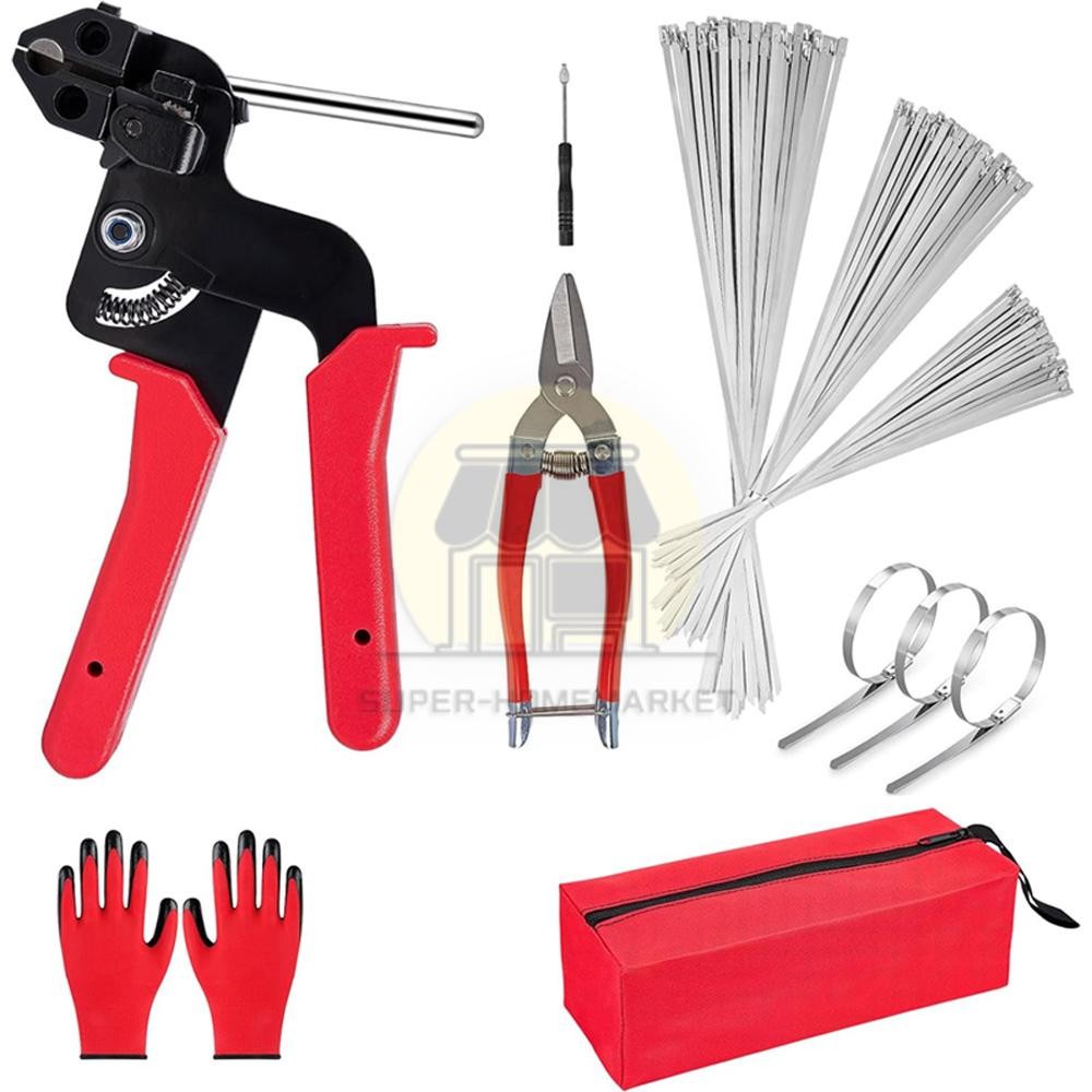 Metal Zip Ties Tool, Stainless Steel Zip Ties Gun Kit,Heavy Duty Outdoor Fasten