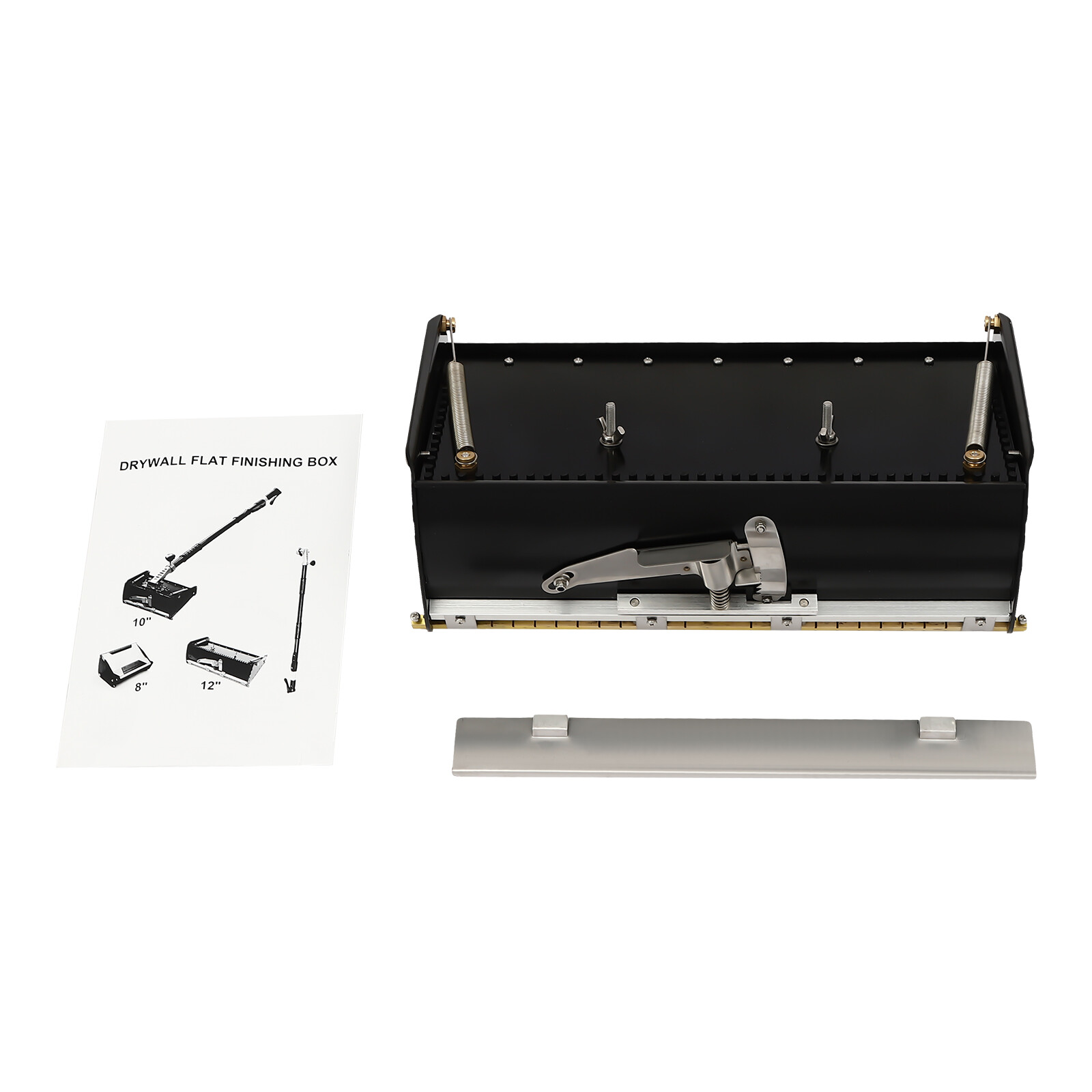 12″ Drywall Flat Finishing Box Drywall Tool Stainless Steel 32cm/12.6in Black