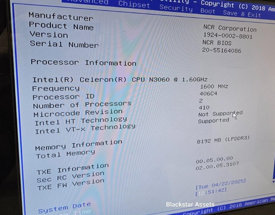 NCR KC4 Kitchen Controller w/ 1.6Ghz Dual Core, 8GB DDR3, 64GB SSD, PSU, No OS