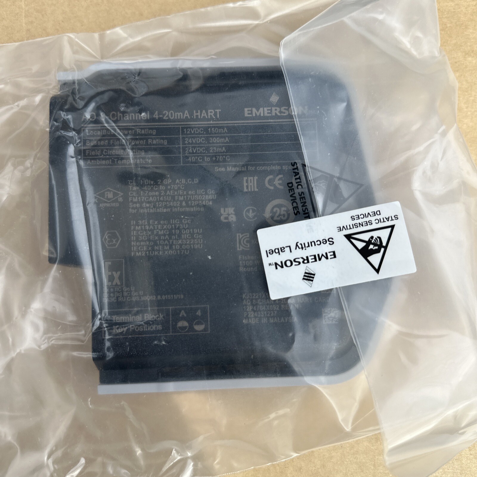 EMERSON DELTAV KJ3221X1-BK1 AO 8-CHANNEL 4-20 MA HART