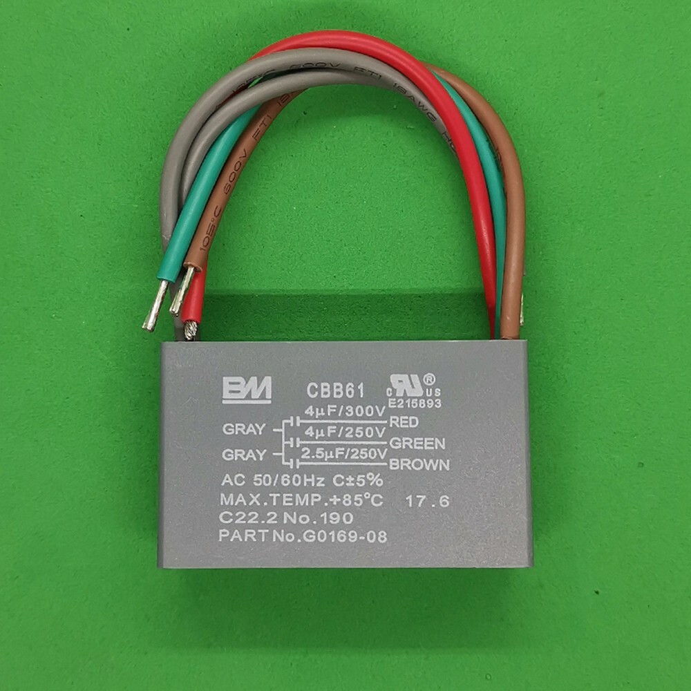 New CBB61 4uF+4uF+2.5uF 300V/250V AC 5 wire BM Capacitor for Ceiling Fan Motor