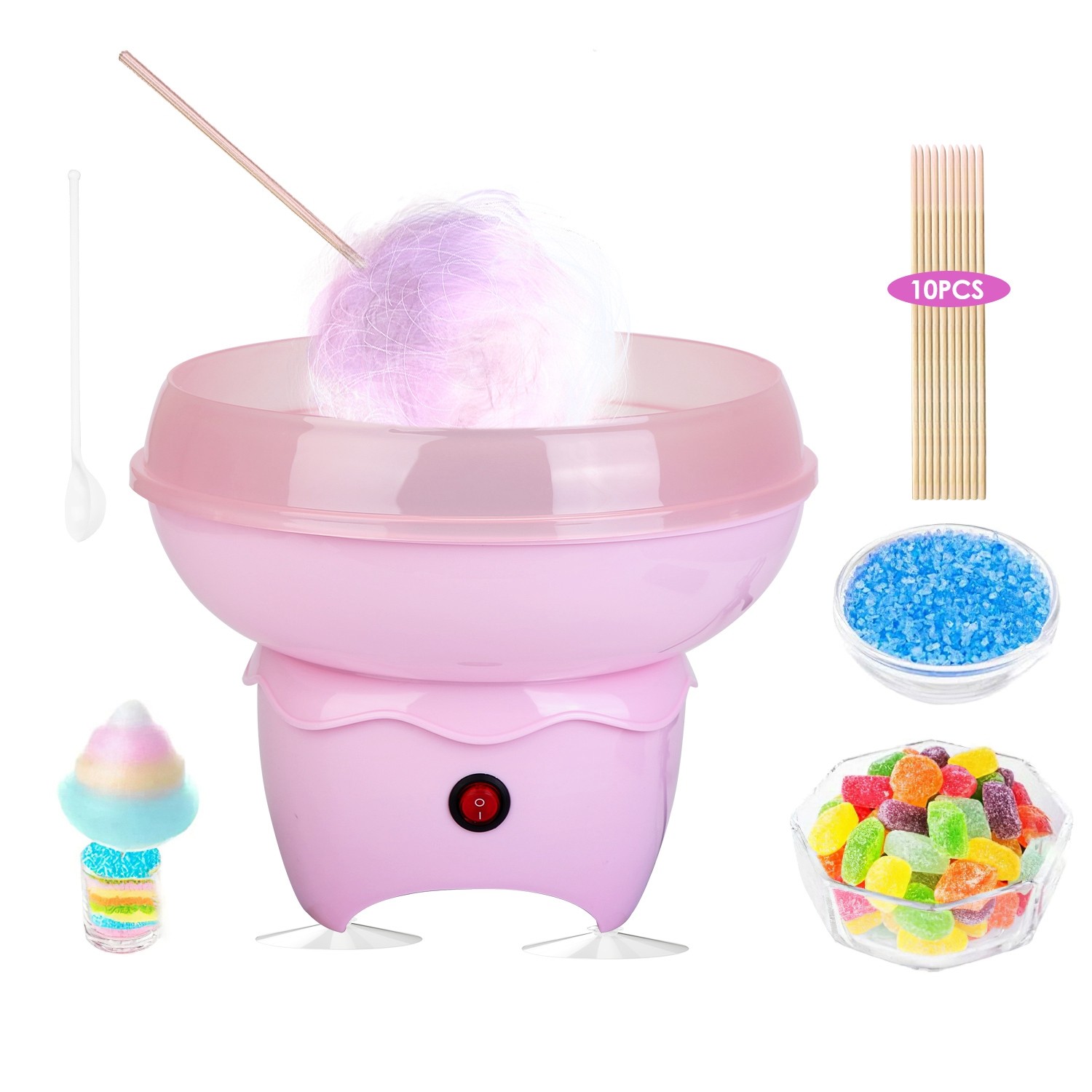 400W Electric Cotton Candy Machine w/ Sugar Scoop for Birthday Family Party Gift