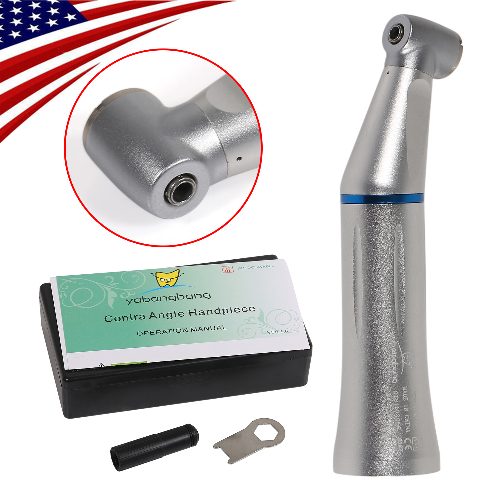NSK Style E-type Dental Push Button Inner Spray Low Slow Speed Handpiece 4 Holes