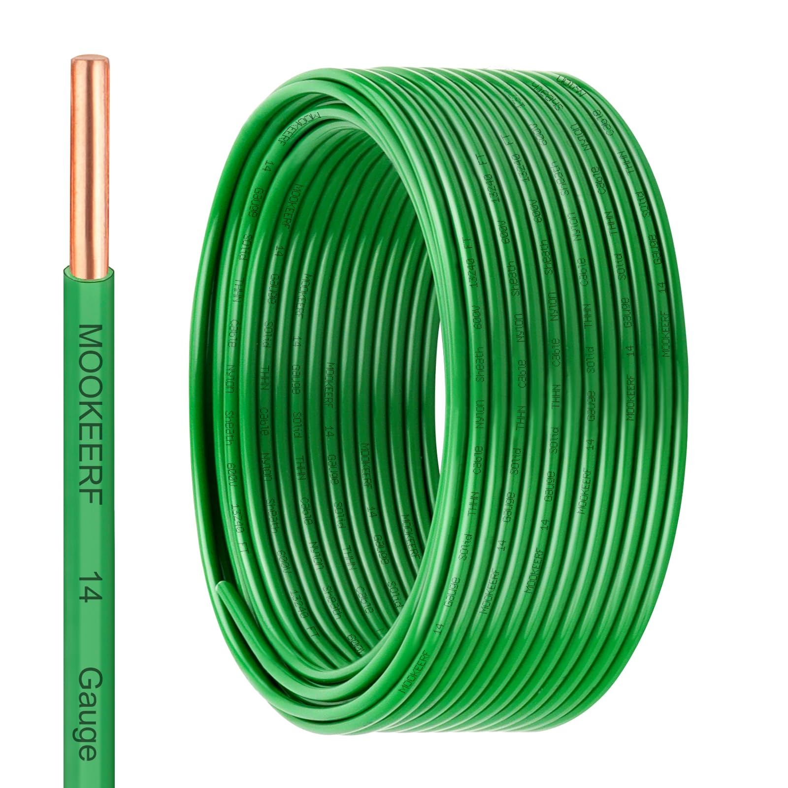 THHN Wire 14 Gauge 50FT – OFC Solid Copper 10 AWG Electrical Building Wire 60…
