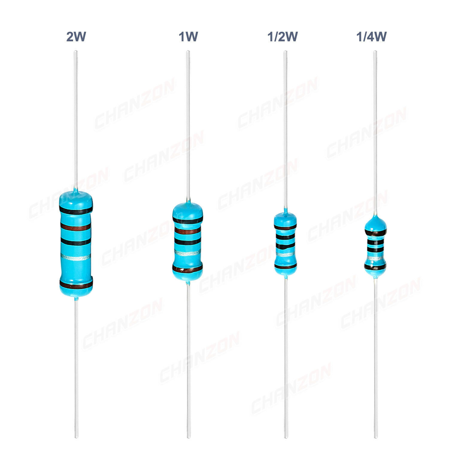 1/4W 1/2W 1W 2W Watt 1% Metal Film Resistor Assortment Kit Set 1 Ohm – 4.7M Ohm