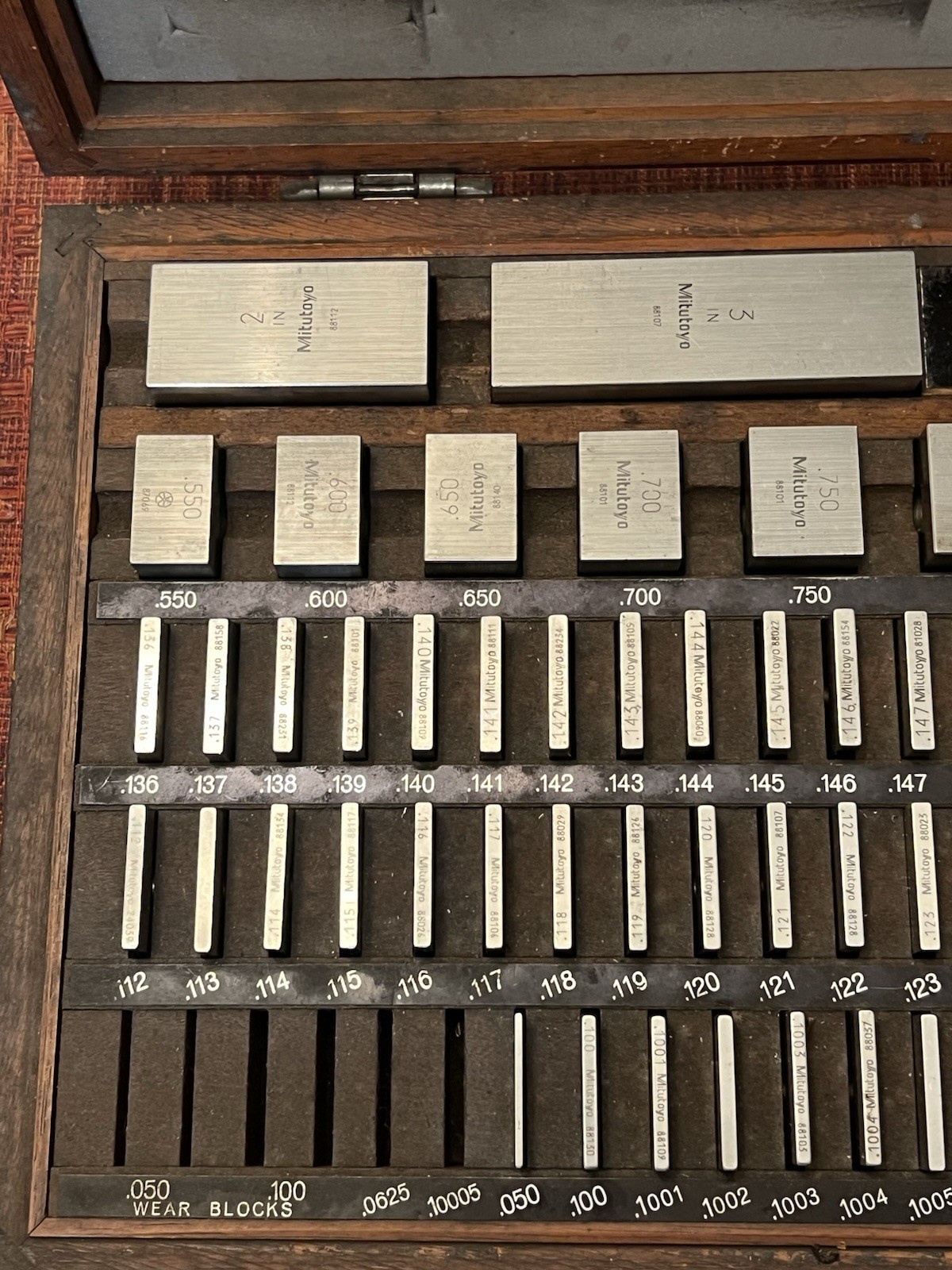Mitutoyo 516-402 81pc Square Gage Block Set Wood Case Complete Free Ship