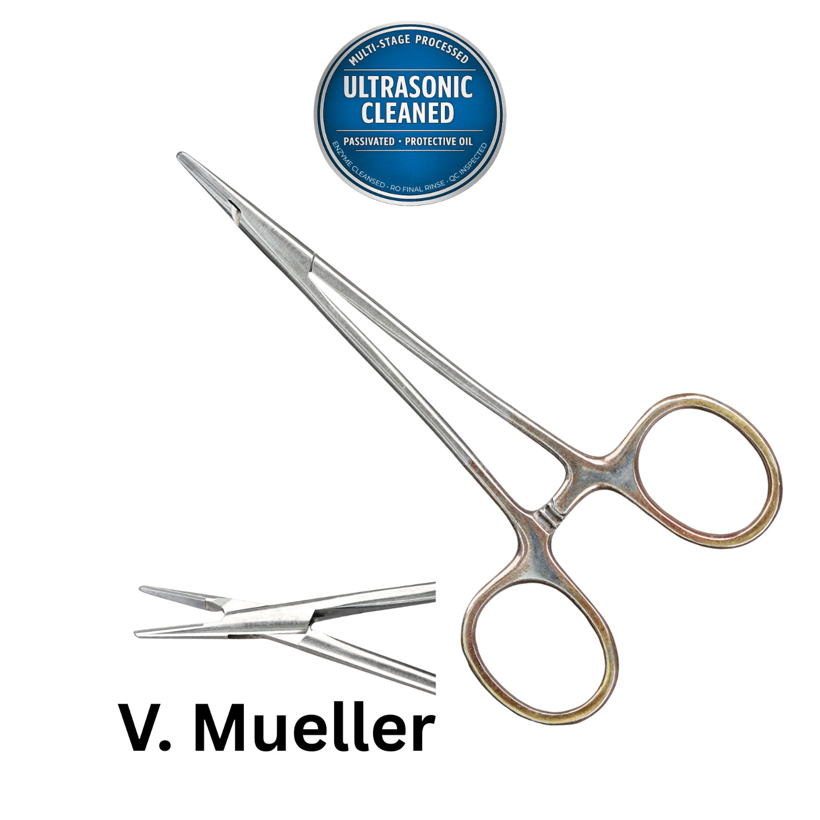 V Mueller RH2561 Webster Smith Needle Holder, Smooth, Vital, TC, STR, 4.75″