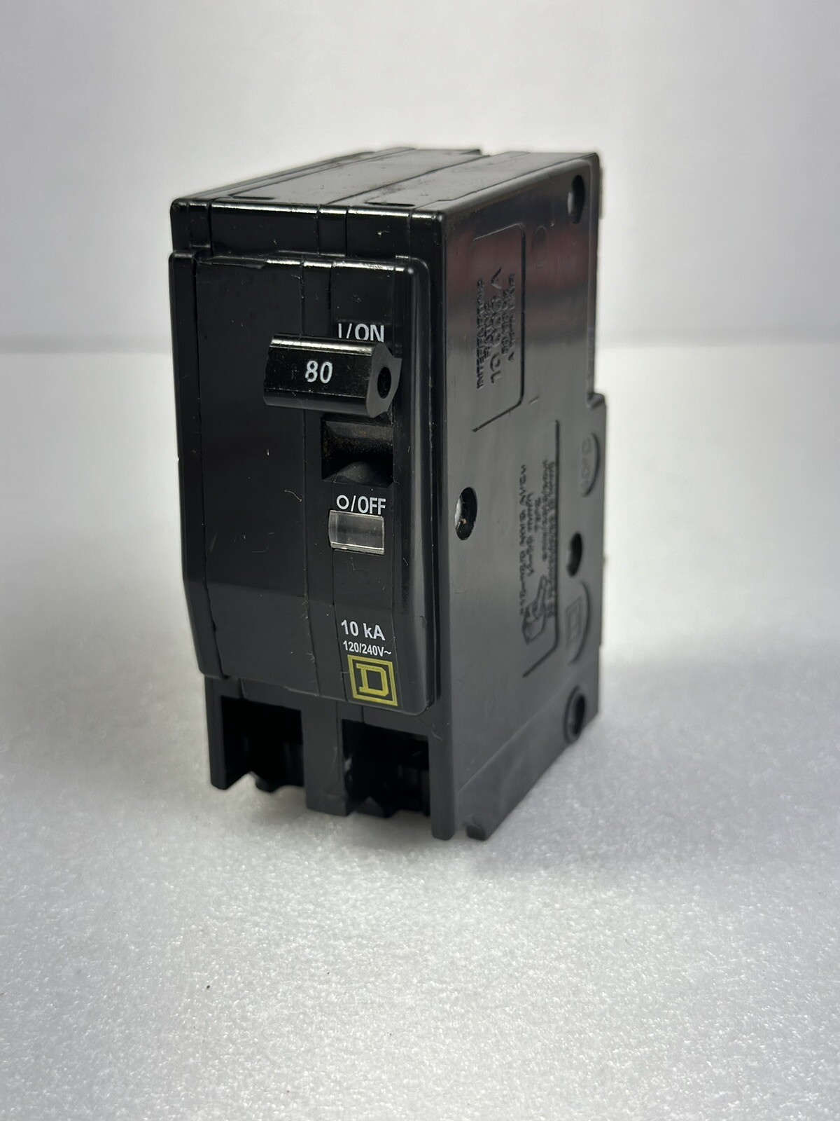 Square D QO280 Circuit Breaker 80 Amp 240 Volt 2P Black Plug In 10K