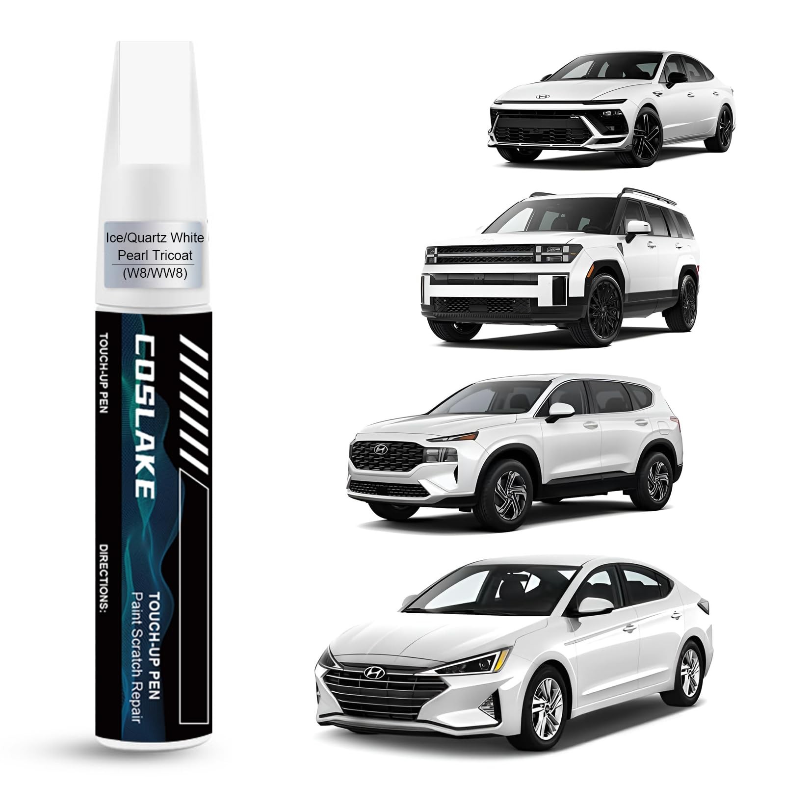Car Touch Up Paint(Ice/Quartz White Pearl Tricoat(W8/WW8)) for Hyundai, Car P
