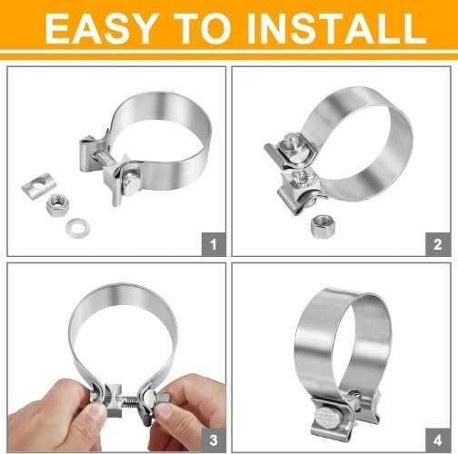 3.5 inch Exhaust Clamp, 3 1/2 Exhaust Clamp Stai Color: 3.5 Exhaust Clamp 2pcs