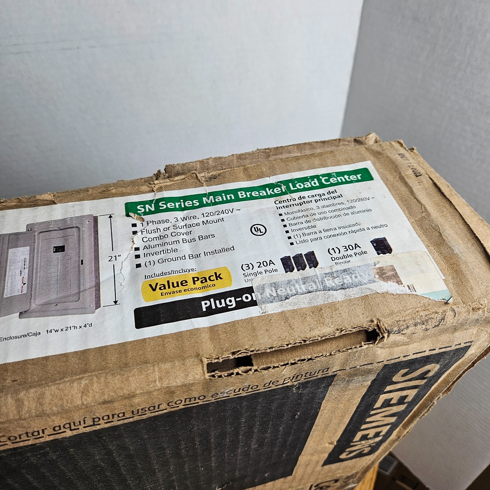Siemens SN2020B1100P1 100A 120/240V 1PH 20-Space/Circuit Indoor Load Center
