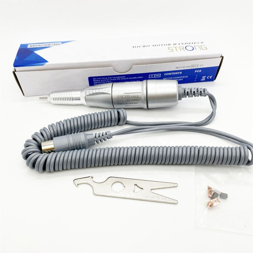 STRONG 120II Dental Lab Micromotor Polisher Handpiece Nail Art Drill Pen Silver
