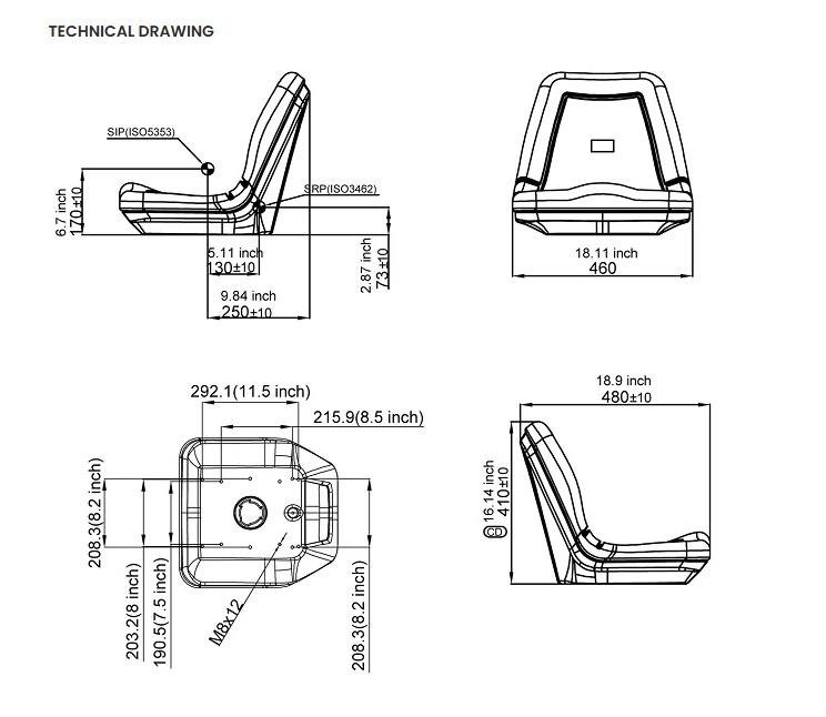 Gator HPX Series Seat – Economy John Deere Yellow Bucket Seat fits HPX Series