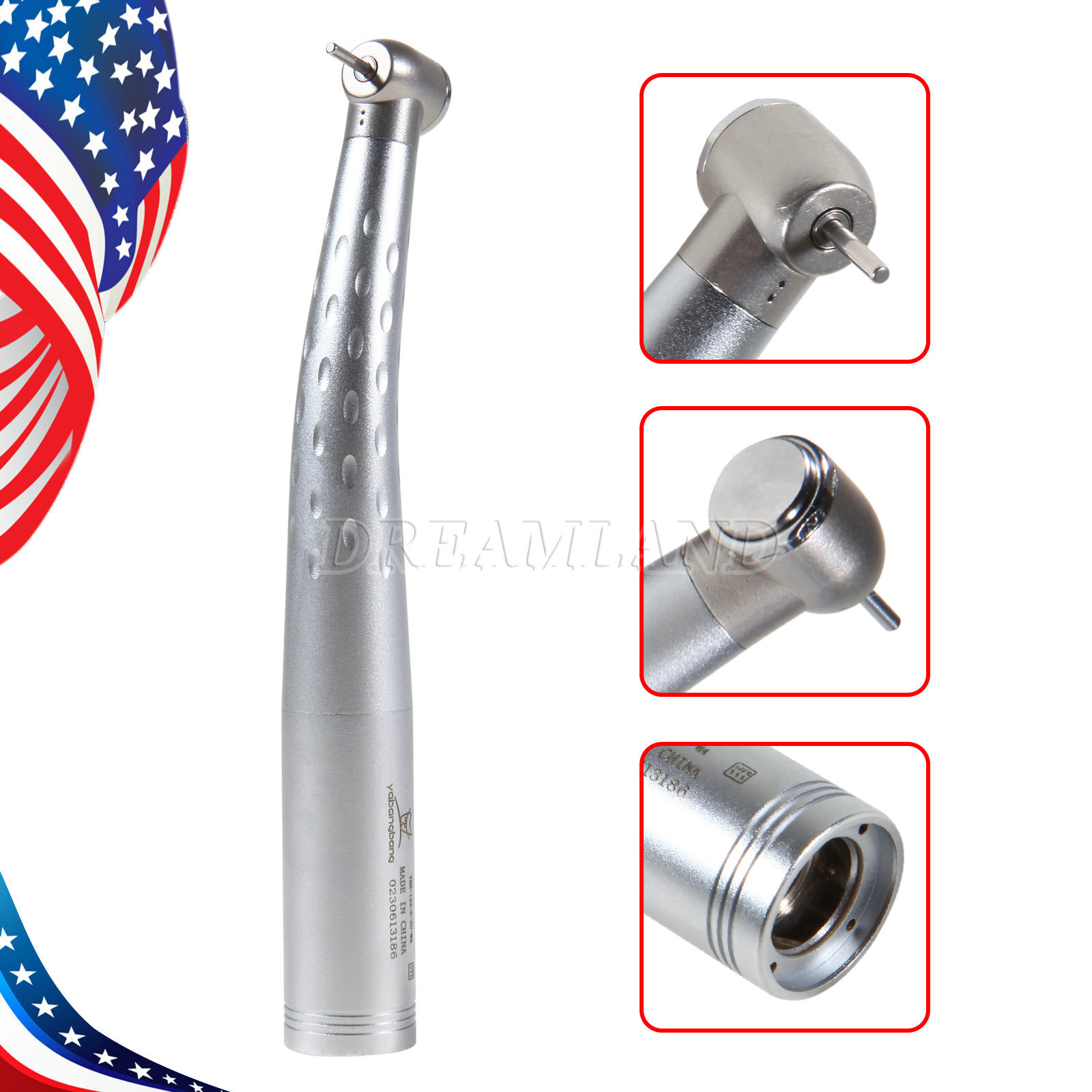 USA Dental High Speed Handpiece 4 Hole Fiber Optic LED Coupler fit KAVO 6Pin