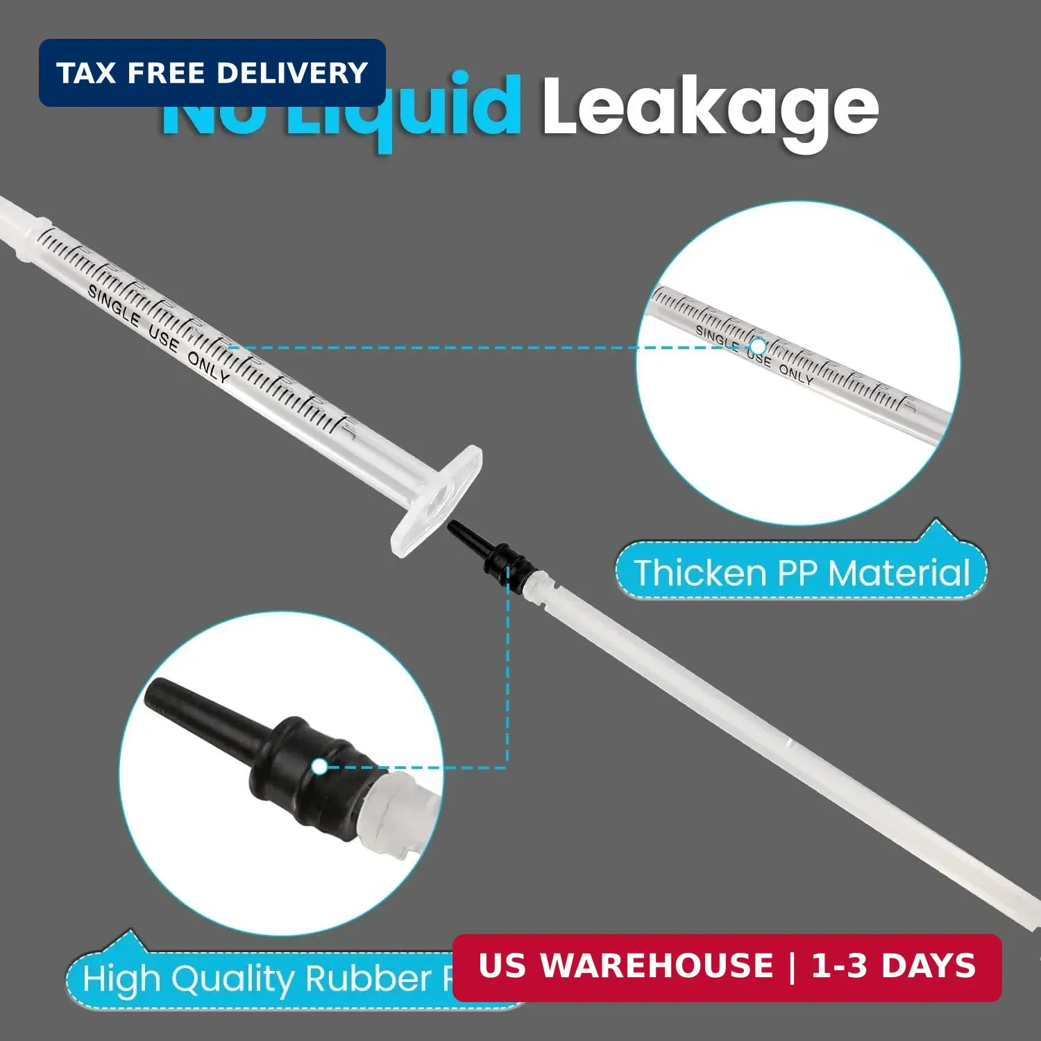 120 PCS 1ml Syringe with Cap for Liquid, Oral Syringes without Needle for Medici