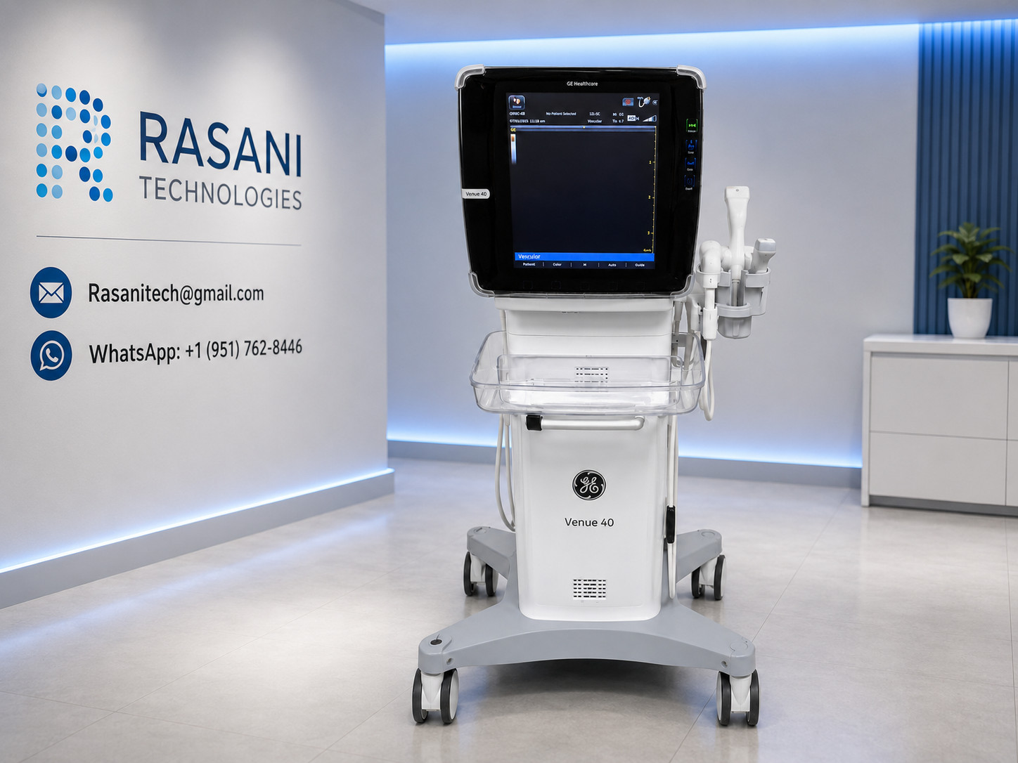 GE Healthcare Venue 40 Ultrasound System w/ Cart / printer/Probe– AS-IS