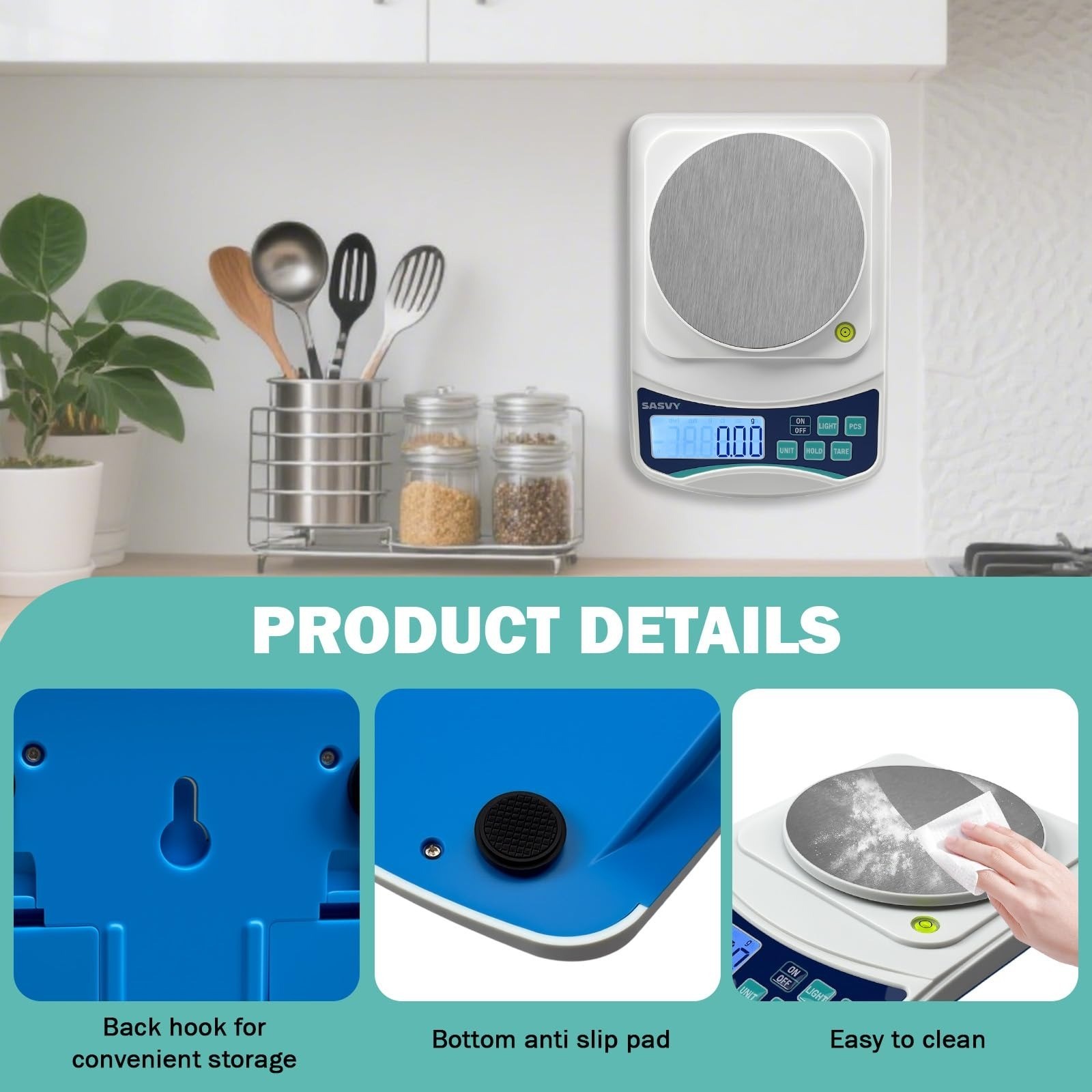SASVY Digital Lab Scale 1000g x 0.01g Precision Balance