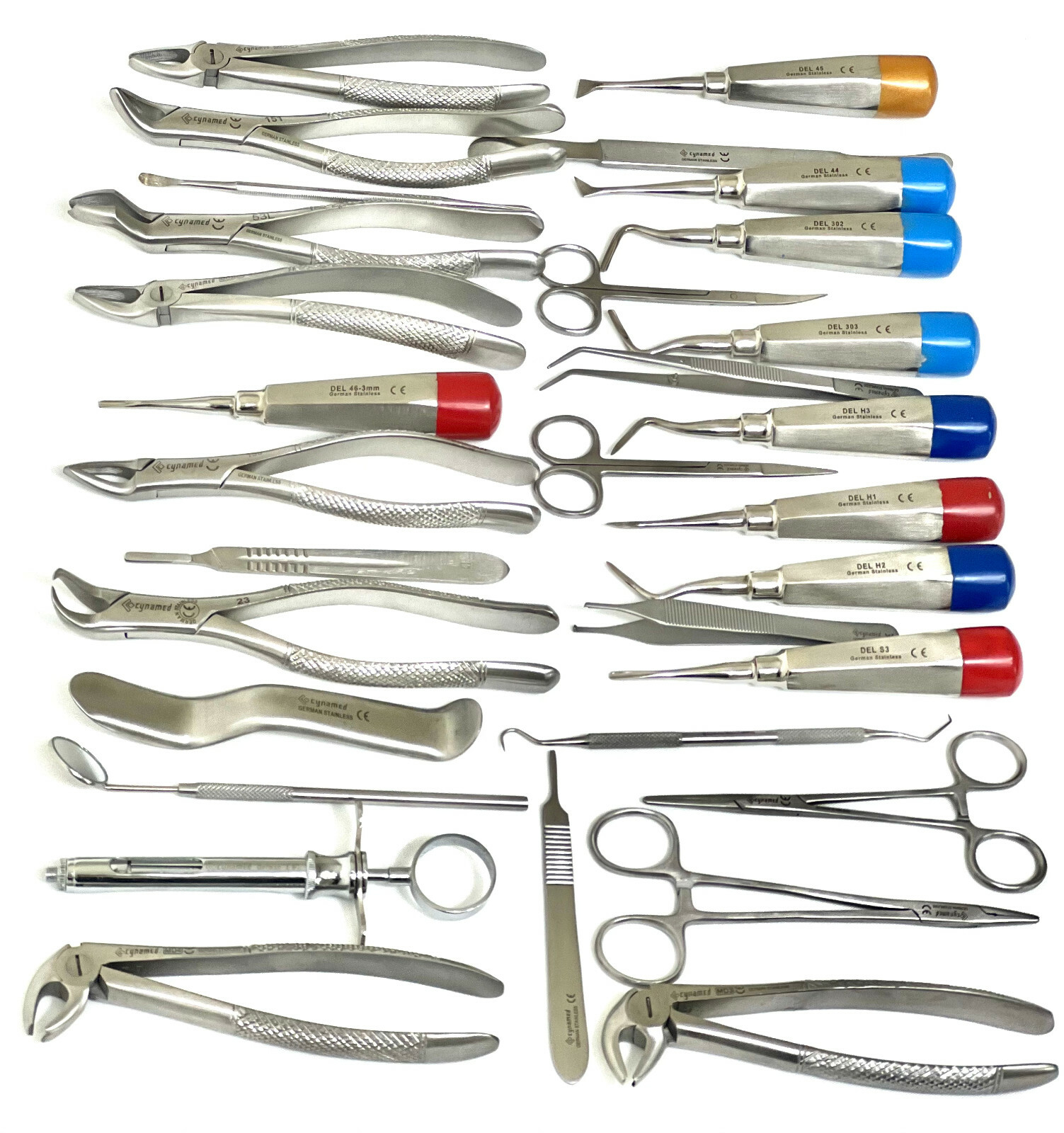 GERMAN 82 PC ORAL DENTAL SURGERY EXTRACTING ELEVATORS FORCEPS INSTRUMENT KIT SET