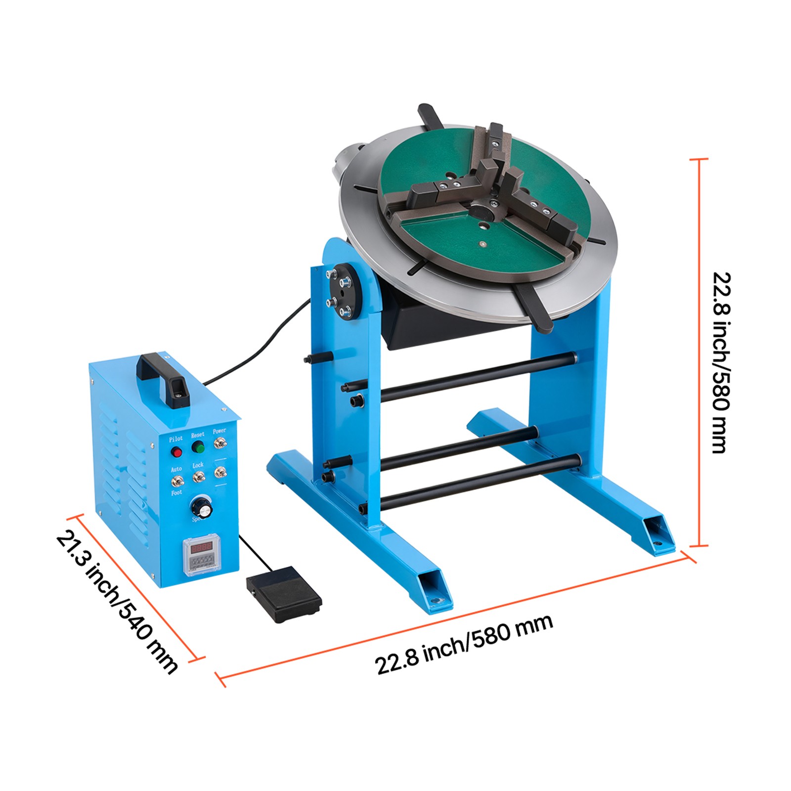 Uimoso Rotary Welding Positioner Turntable Table, 441 lbs Load, Tilt -45° to 90°