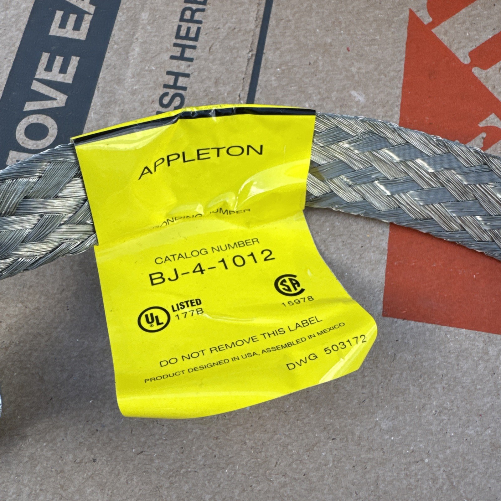 Box of 5 Emerson Appleton BJ41012 Bonding Jumper 1-1/4 Steel Rms Inc