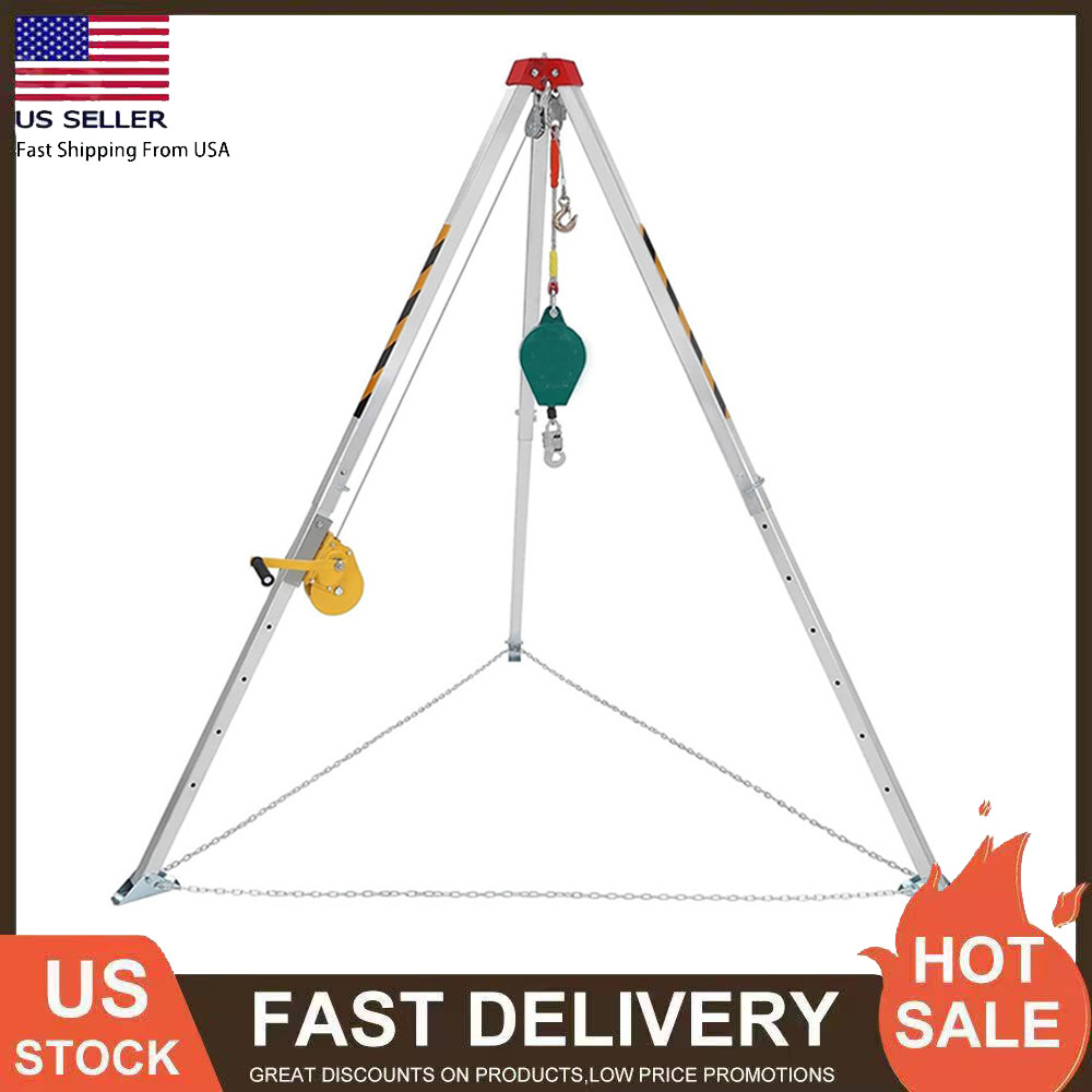 1200LBS Confined Space Tripod Kit w/ Lifting Winch & Fall Arrester Safety Device