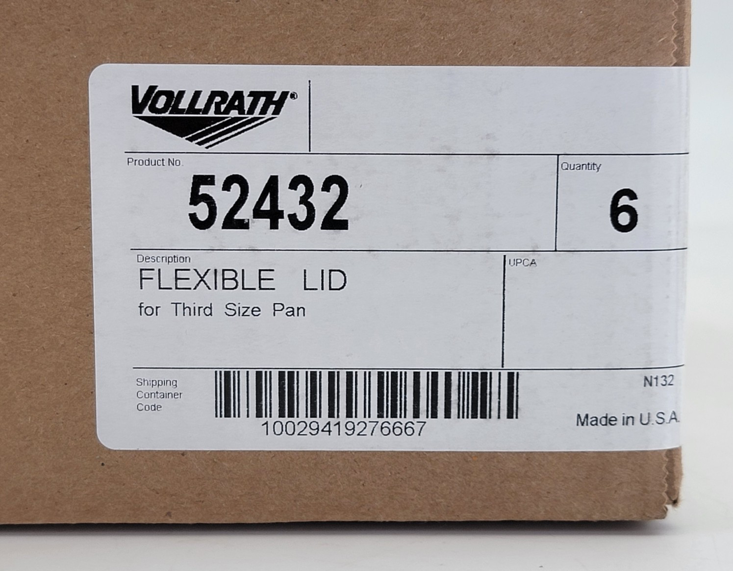 (6 Pack) Vollrath 52432 Super Pan V 1/3 Size Flexible Steam Table Hotel Pan Lid