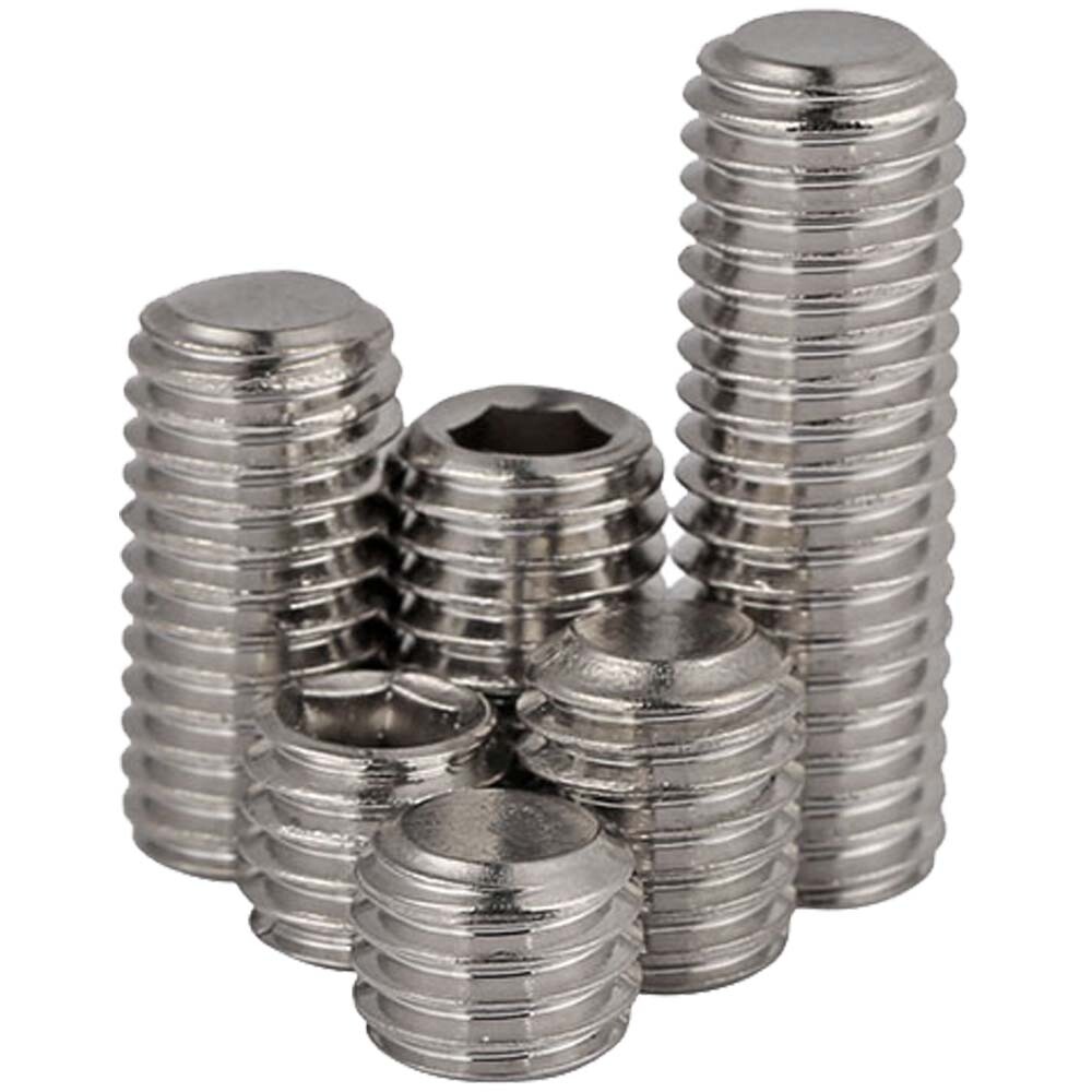 M4 x 0.5 Fine Thread Stainless Steel Grub Screws Socket Set Screws w/ Flat Point