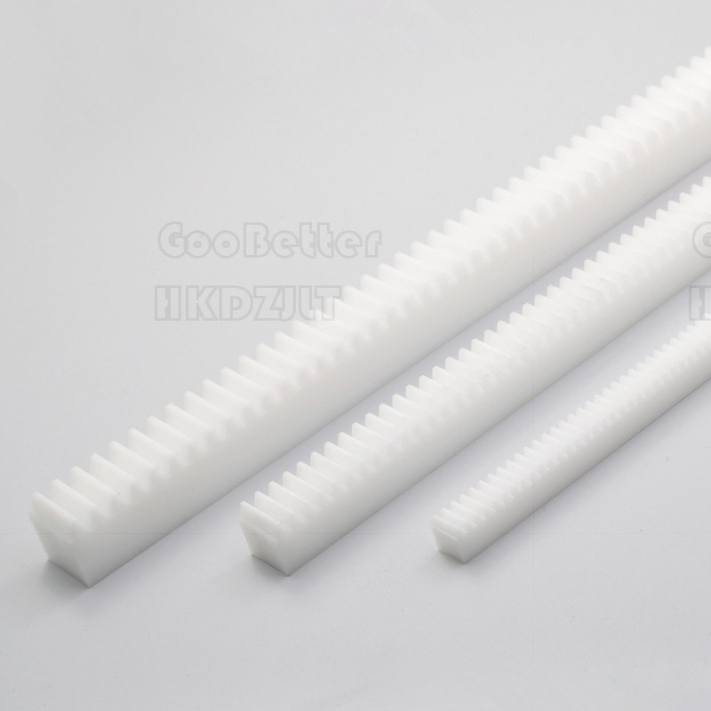 White POM Plastic 0.5 – 2 Mod Spur Gear Racks For CNC Linear Motion Long 300 mm