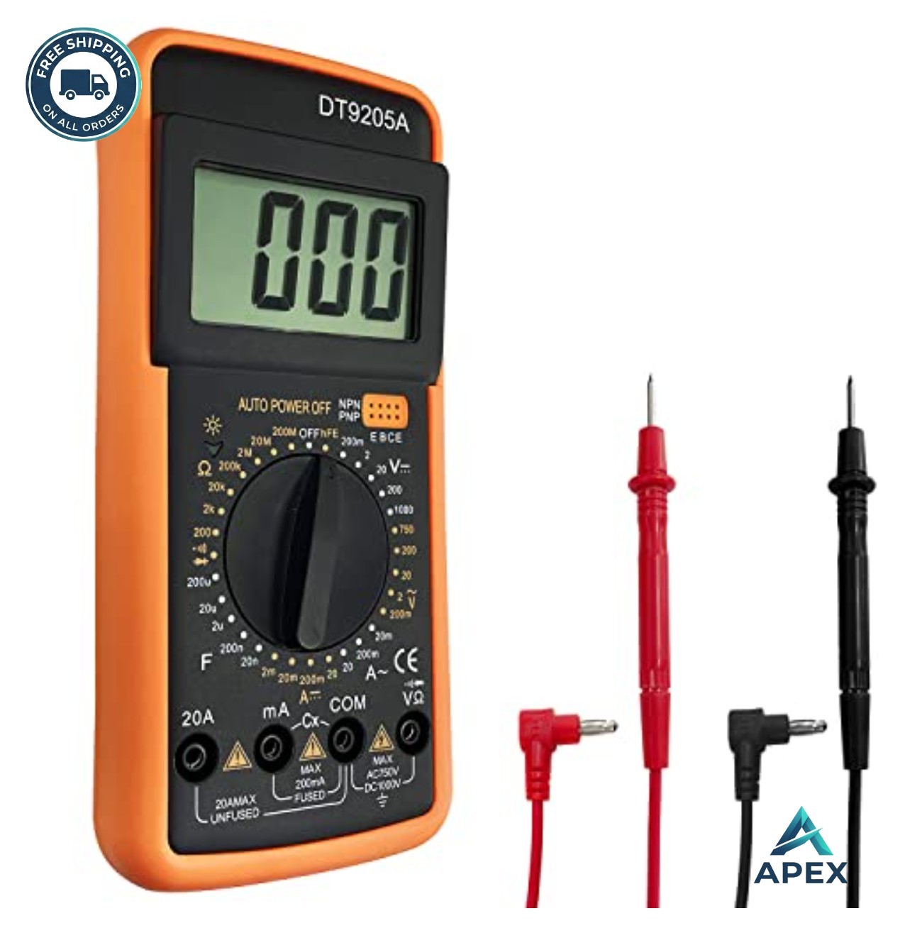 Digital Multimeter AC DC Voltmeter Ohm Volt Amp Tester Resistance Capacitance