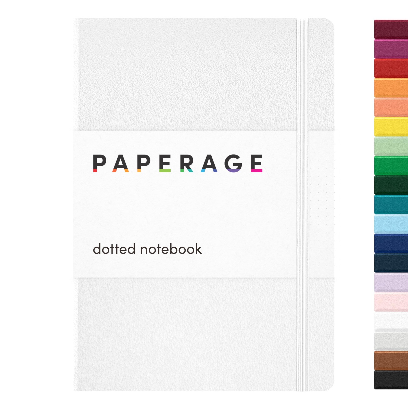 PAPERAGE Dotted Journal Notebook, (White), 160 Pages, Medium Dotted, White