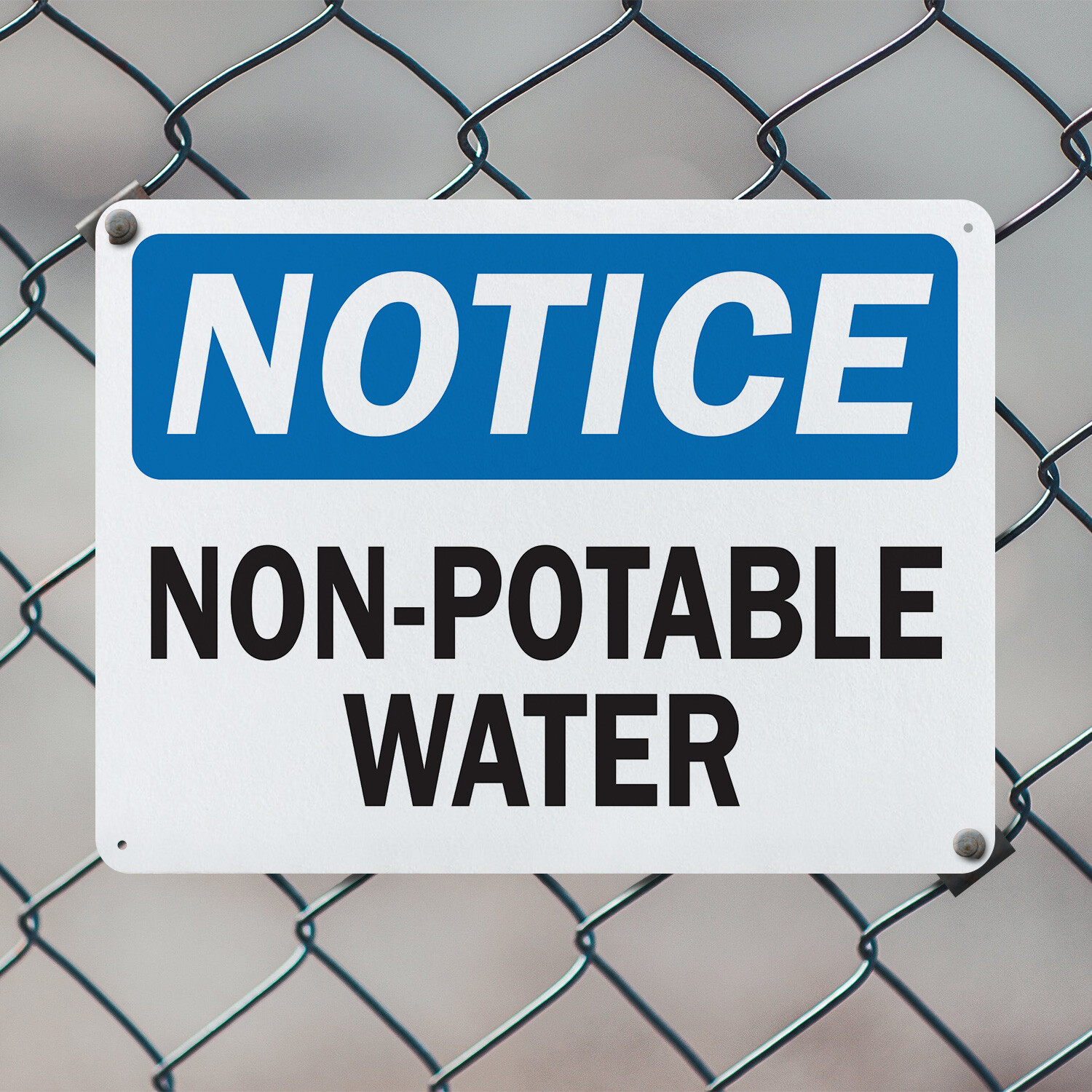 (2 Pack) OSHA Notice Decal – Non-Potable Water OSHA Notice Sign Decal Metal