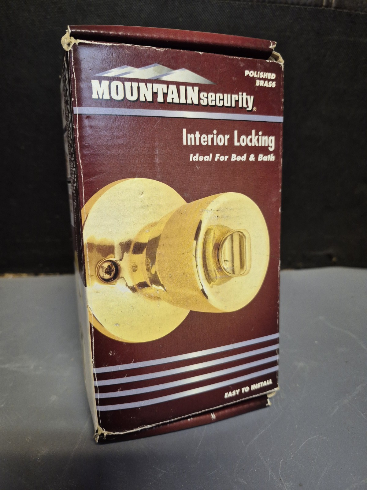 Mountain Security Interior Locking Polished Brass Tulip Door Knob 3130-105 NIB