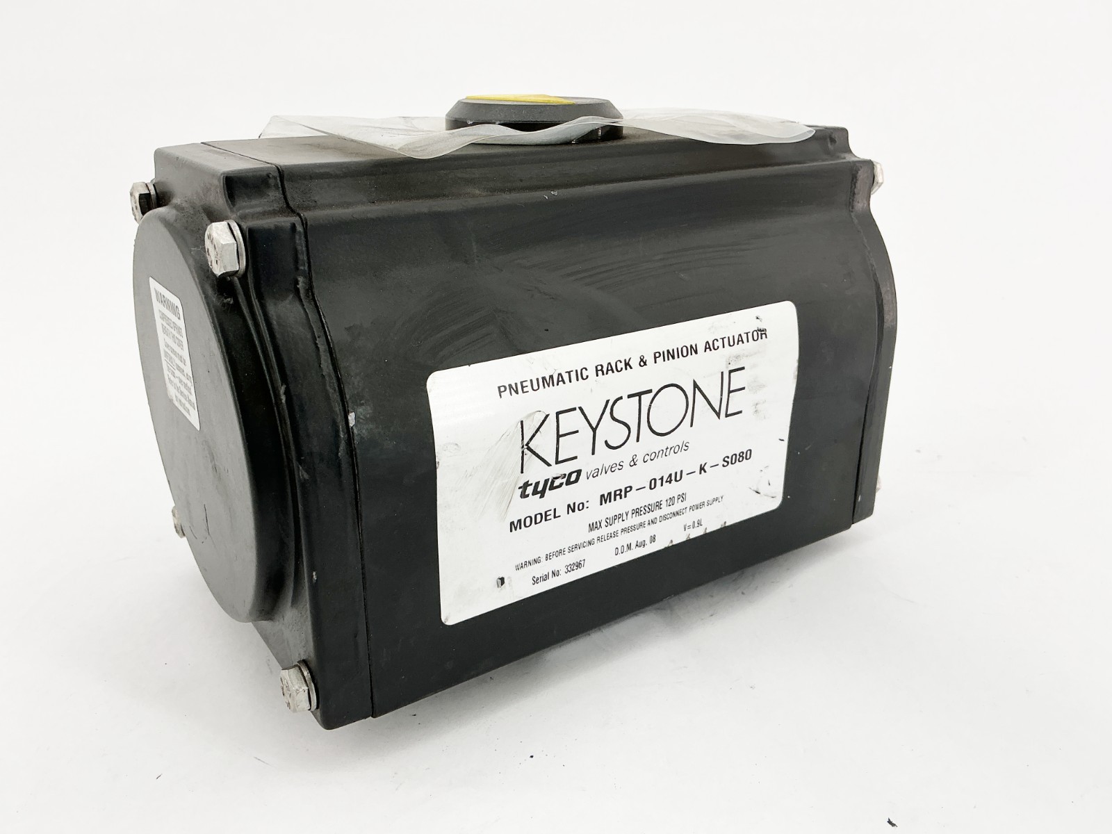 New Tyco Keystone MRP-014U-K-S080 Pneumatic Rack & Pinion Actuator 120PSI