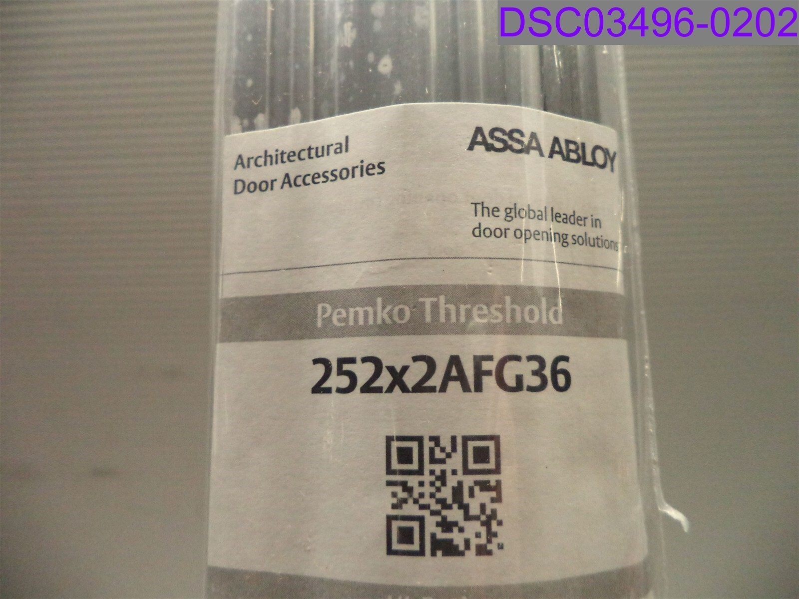 Qty = 8: Pemko 36″ L x 4-1/8″ W x 1/2″ High Saddle Threshold Alum 252X2AFG36