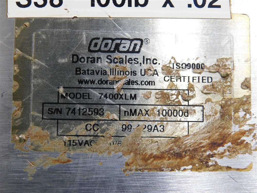 USED Doran Scales Inc. 7400XLM Digital Scale Indicator nMAX 10000d 115-230 VAC