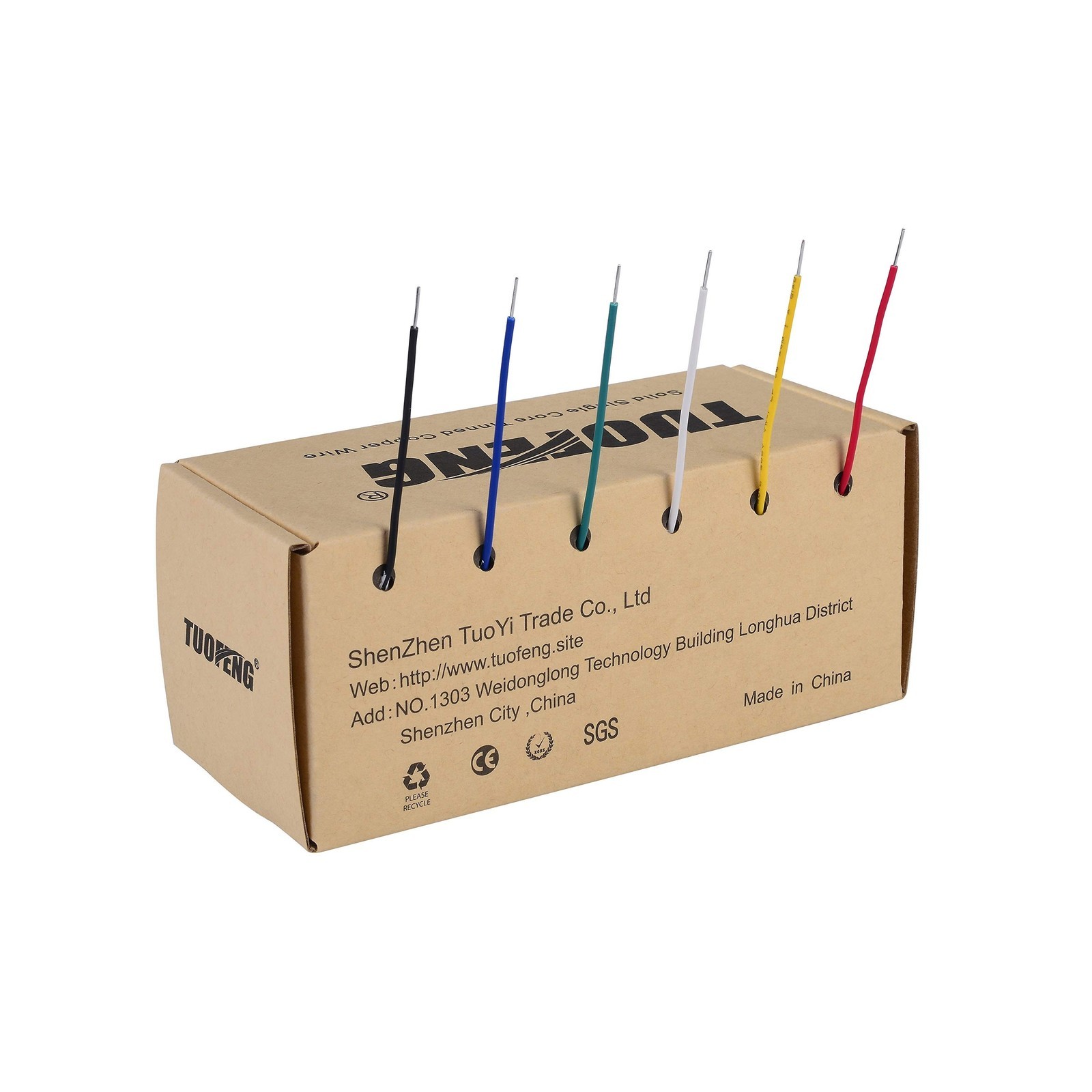 TUOFENG 22 AWG Wire Solid Core Hookup Wire, 6 Different Colored Breadboard Wi…