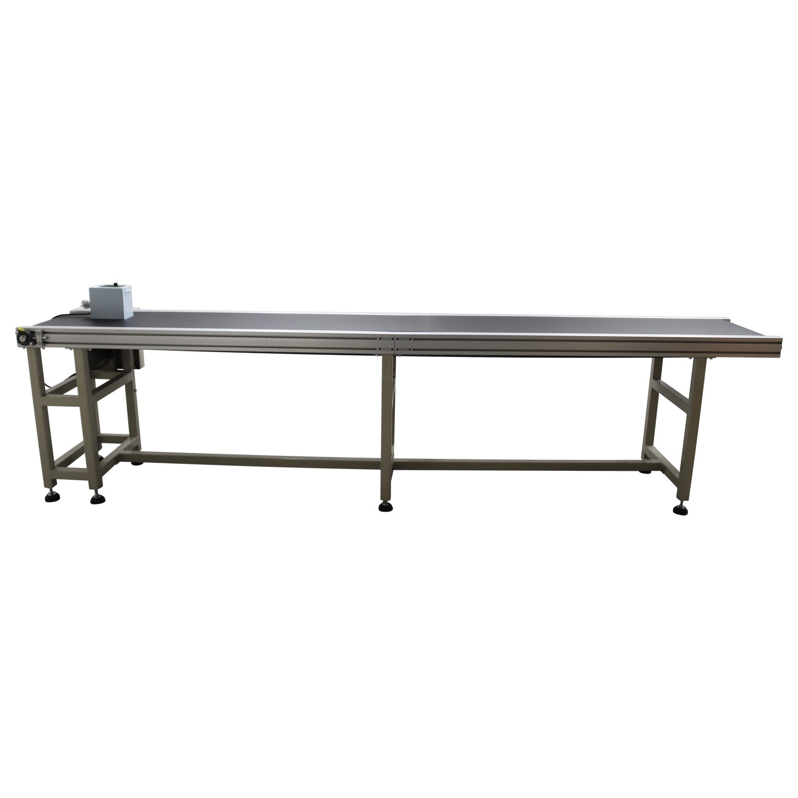 Open Box!Transport System 118in*11.8in L*W Black PVC Conveyor Belt 110V Shipping