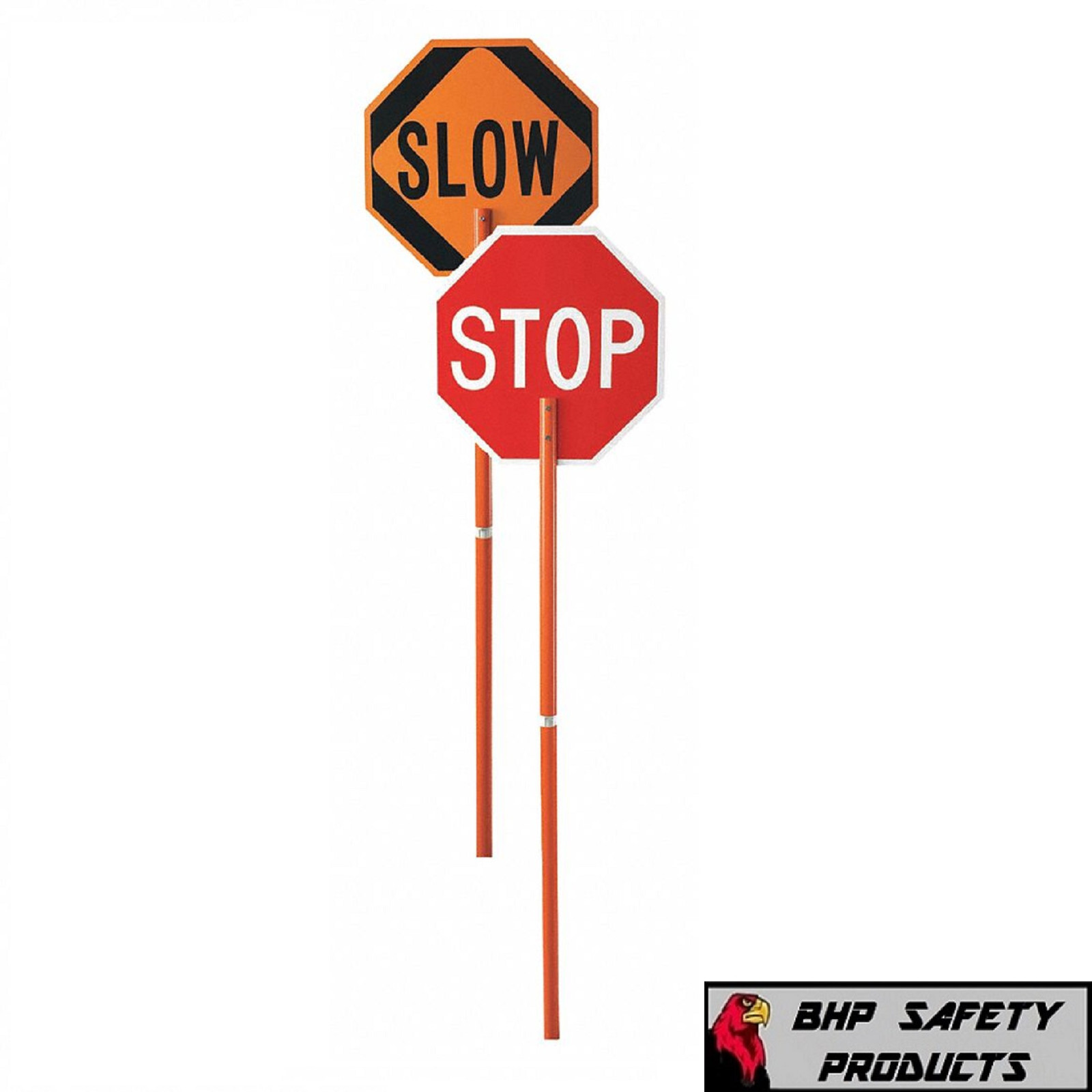 18″ Inch Non-Reflective Paddles for STOP/SLOW Signs, Orange, 1 Each