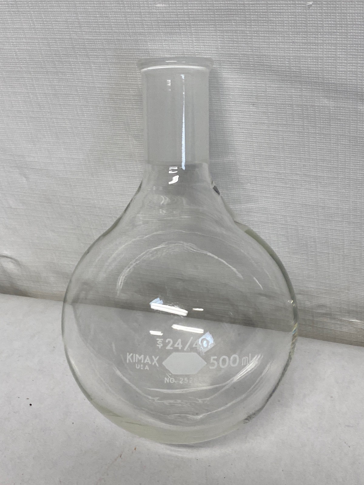 New KIMAX Glass 500mL 24/40 Single Neck Round Bottom Flask 25285-500
