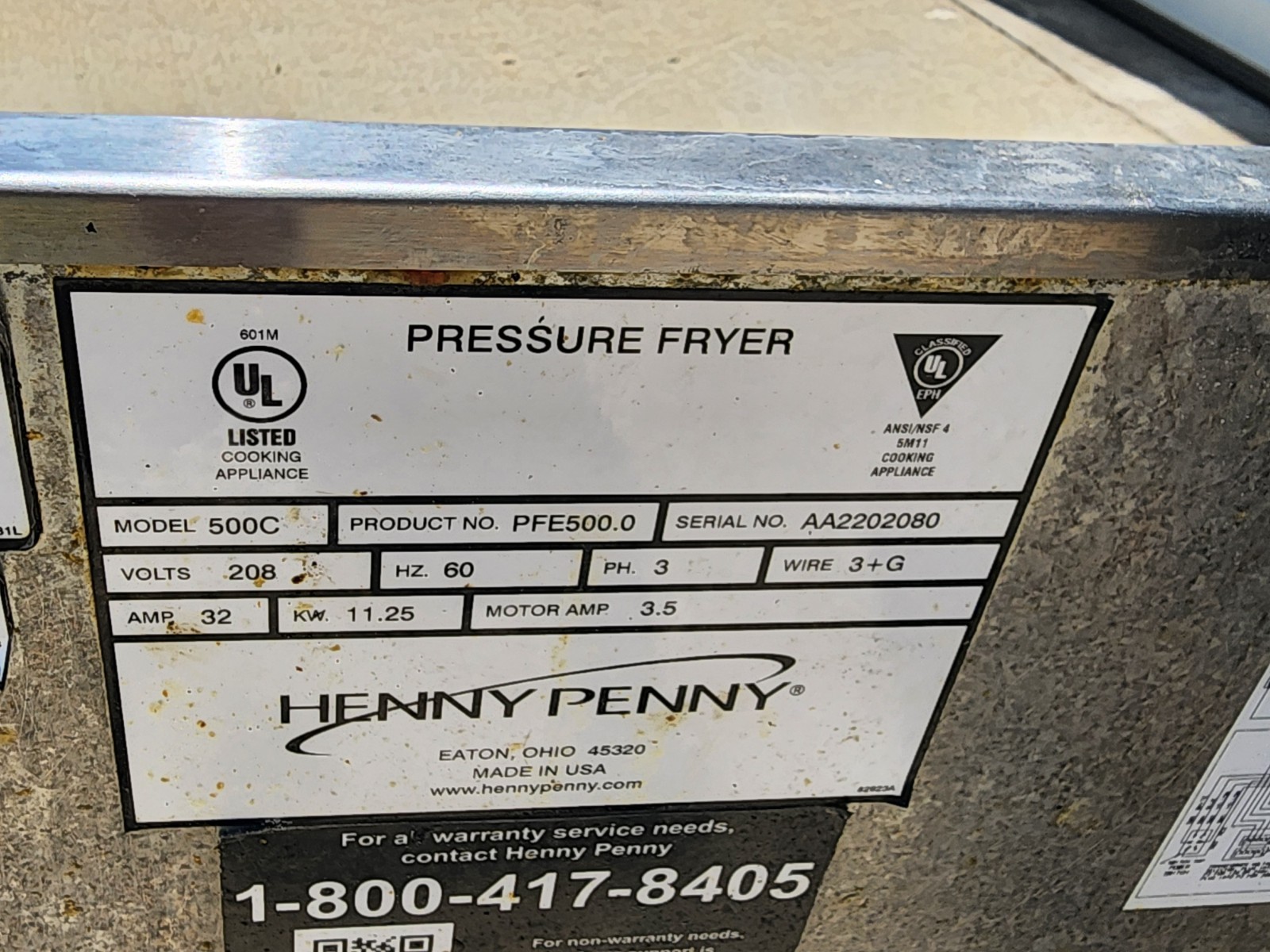 2022 HENNY PENNY PFE500 VELOCITY ELECTRIC PRESSURE FRYER